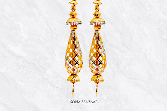 Dewfall Gold Thread Earrings | Sona Sansaar