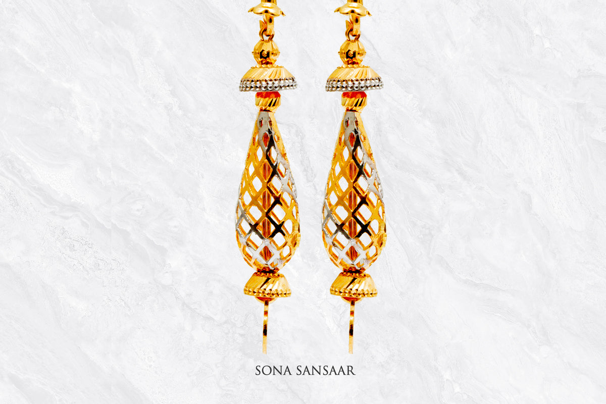 Dewfall Gold Thread Earrings | Sona Sansaar
