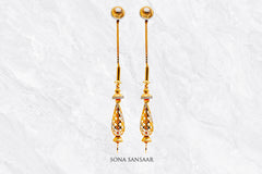 Dewfall Gold Thread Earrings | Sona Sansaar