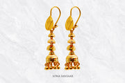 Triveni Gold Hoops with Jhumka Hangings | Sona Sansaar
