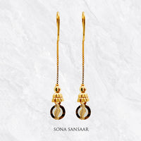 Thumbnail for Halo Chain Gold Hoops with Hangings | Sona Sansaar