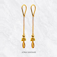 Thumbnail for Halo Chain Gold Hoops with Hangings | Sona Sansaar