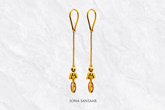 Halo Chain Gold Hoops with Hangings | Sona Sansaar