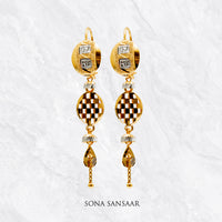 Thumbnail for Naqsh Gold Hoops with Hangings | Sona Sansaar
