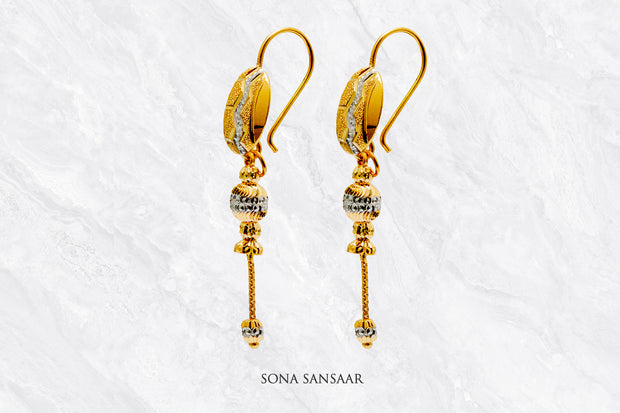 Saanvi Gold Hoops with Hangings | Sona Sansaar