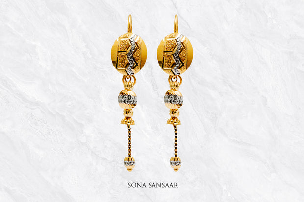 Saanvi Gold Hoops with Hangings | Sona Sansaar