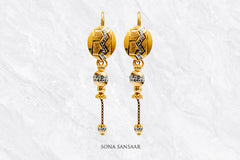 Saanvi Gold Hoops with Hangings | Sona Sansaar