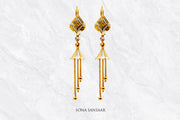 Eesha Gold Hoops with Hangings | Sona Sansaar