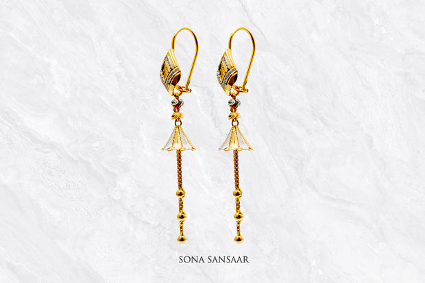 Eesha Gold Hoops with Hangings | Sona Sansaar