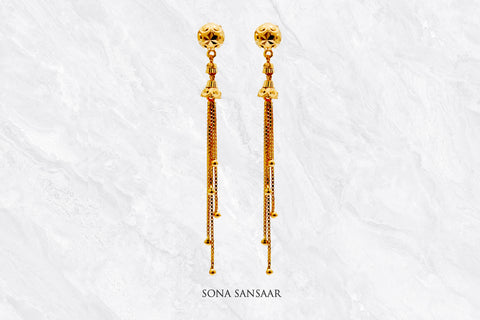 Kanika Gold Studs with Detachable Hangings | Sona Sansaar