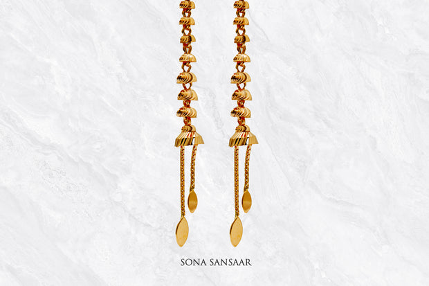 Tarang Gold Hoops with Hangings | Sona Sansaar