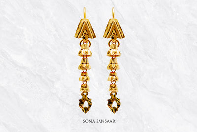 Pratika Gold Hoops with Hangings | Sona Sansaar
