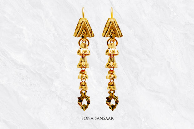 Pratika Gold Hoops with Hangings | Sona Sansaar