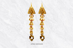 Pratika Gold Hoops with Hangings | Sona Sansaar