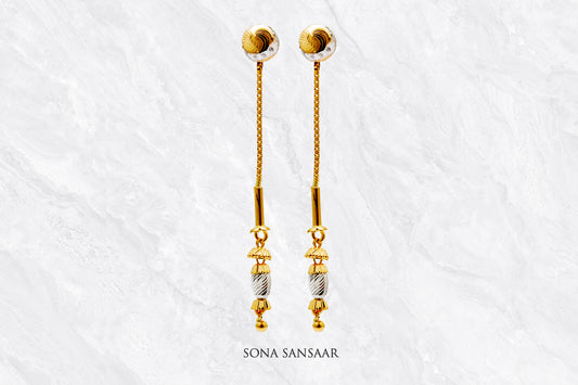 Slide Gold Thread Earrings | Sona Sansaar
