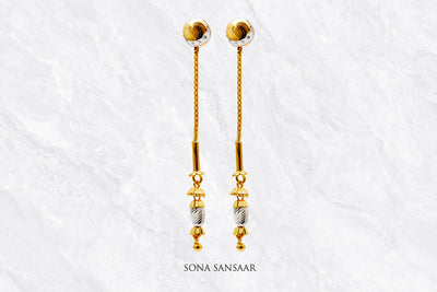 Slide Gold Thread Earrings | Sona Sansaar