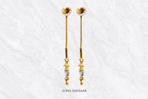 Slide Gold Thread Earrings | Sona Sansaar