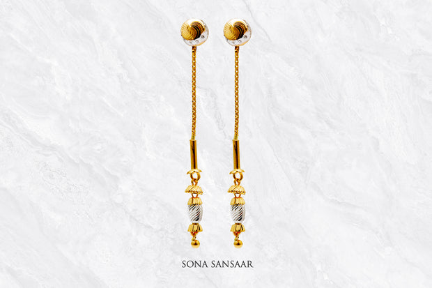 Slide Gold Thread Earrings | Sona Sansaar
