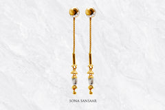 Slide Gold Thread Earrings | Sona Sansaar