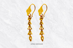 Zariya Gold Hoops with Hangings | Sona Sansaar