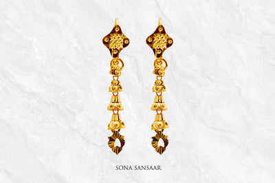 Zariya Gold Hoops with Hangings | Sona Sansaar