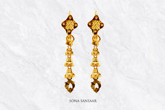 Zariya Gold Hoops with Hangings | Sona Sansaar