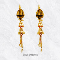 Thumbnail for Rayline Gold Hoops with Hangings | Sona Sansaar