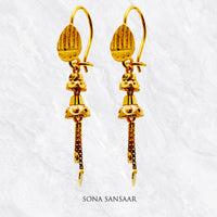 Thumbnail for Rayline Gold Hoops with Hangings | Sona Sansaar