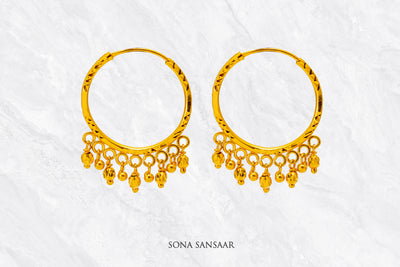 Jingle Gold Bali Hoops | Sona Sansaar