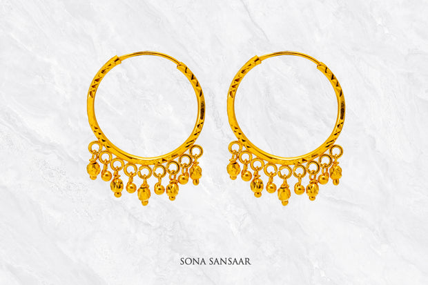 Jingle Gold Bali Hoops | Sona Sansaar