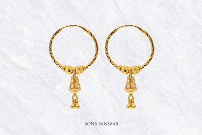 Bell Dangling Gold Ball Bali | Sona Sansaar