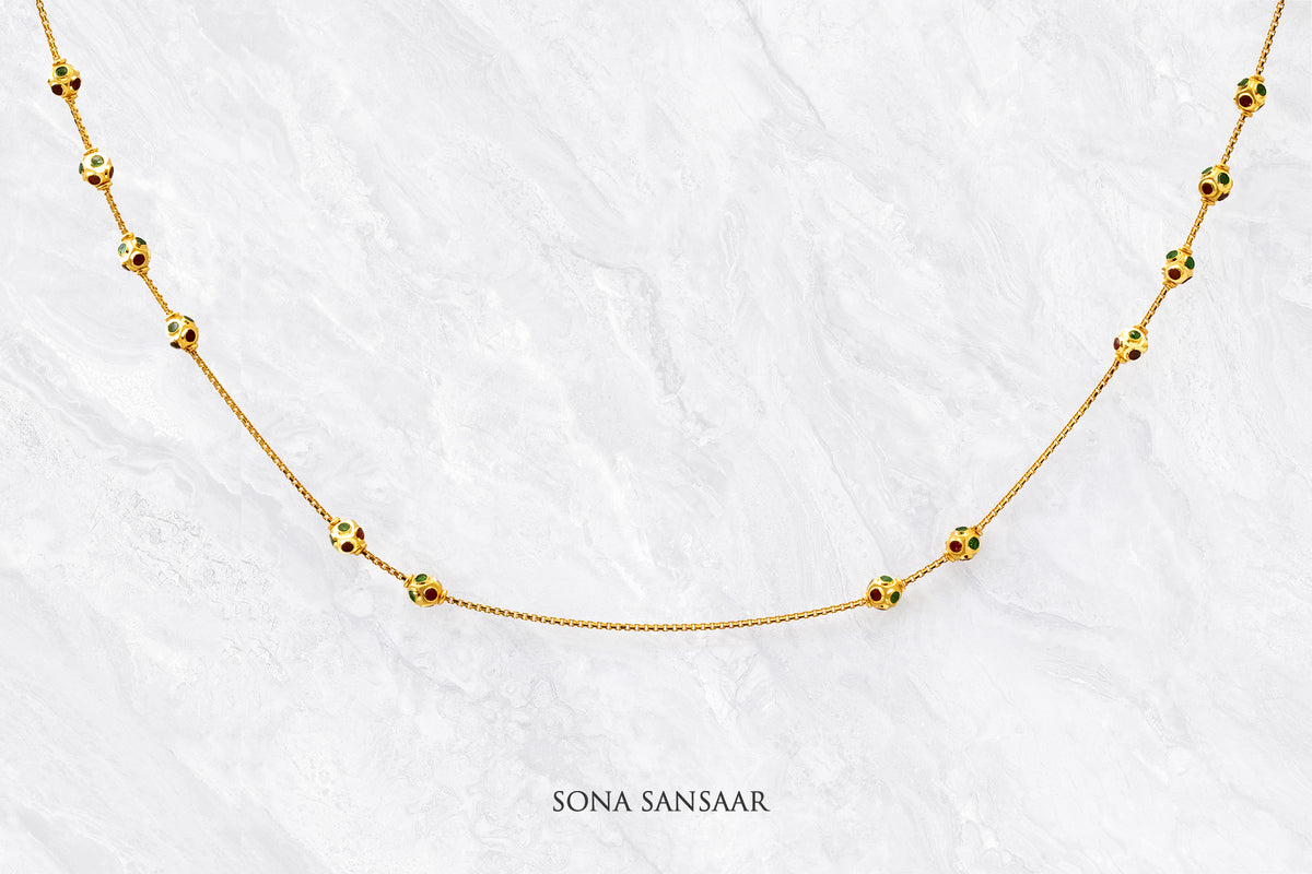 Whisper Meenakari Ballmala Necklace | Sona Sansaar