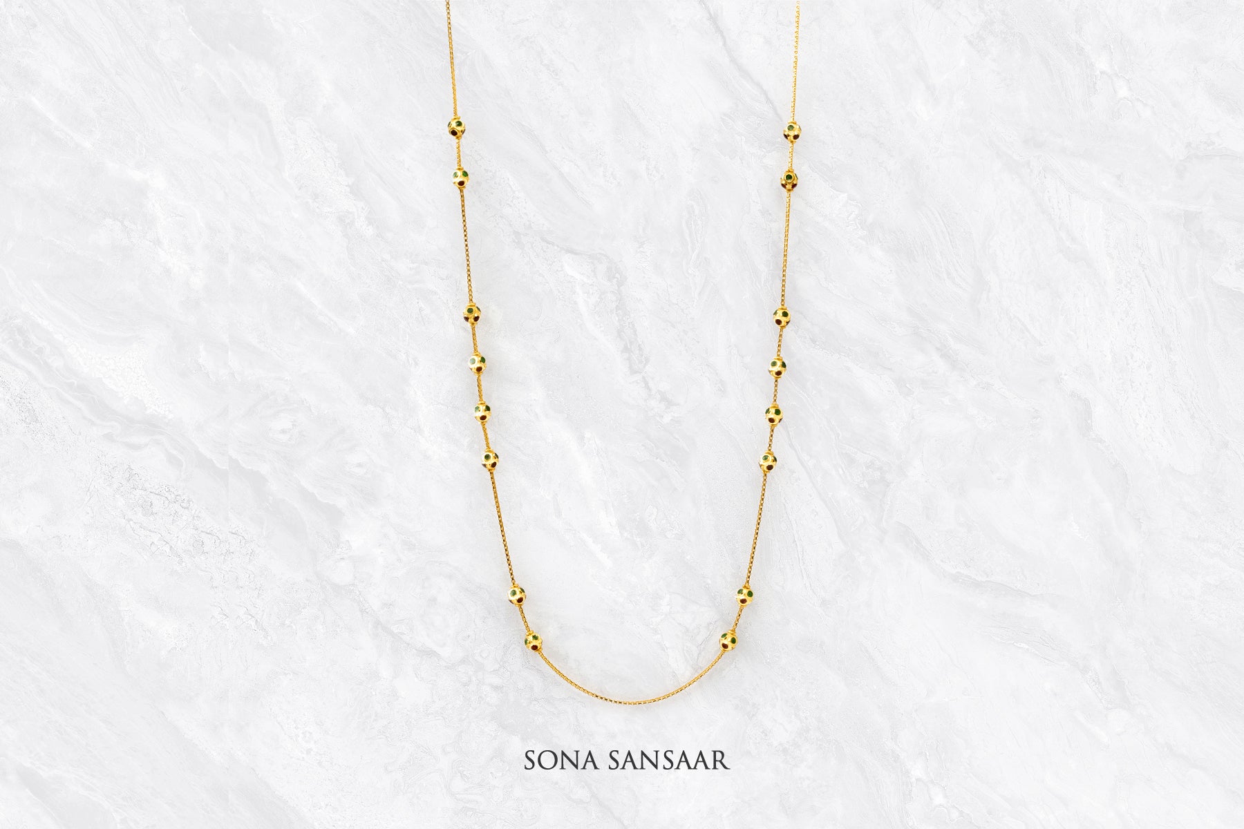 Whisper Meenakari Ballmala Necklace | Sona Sansaar