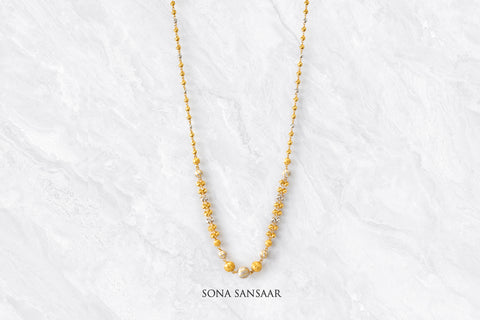 Celeste Two Toned Ballmala Necklace | Sona Sansaar