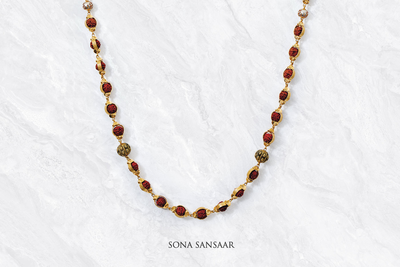 Sunseed Rudraksha Ballmala Necklace | Sona Sansaar