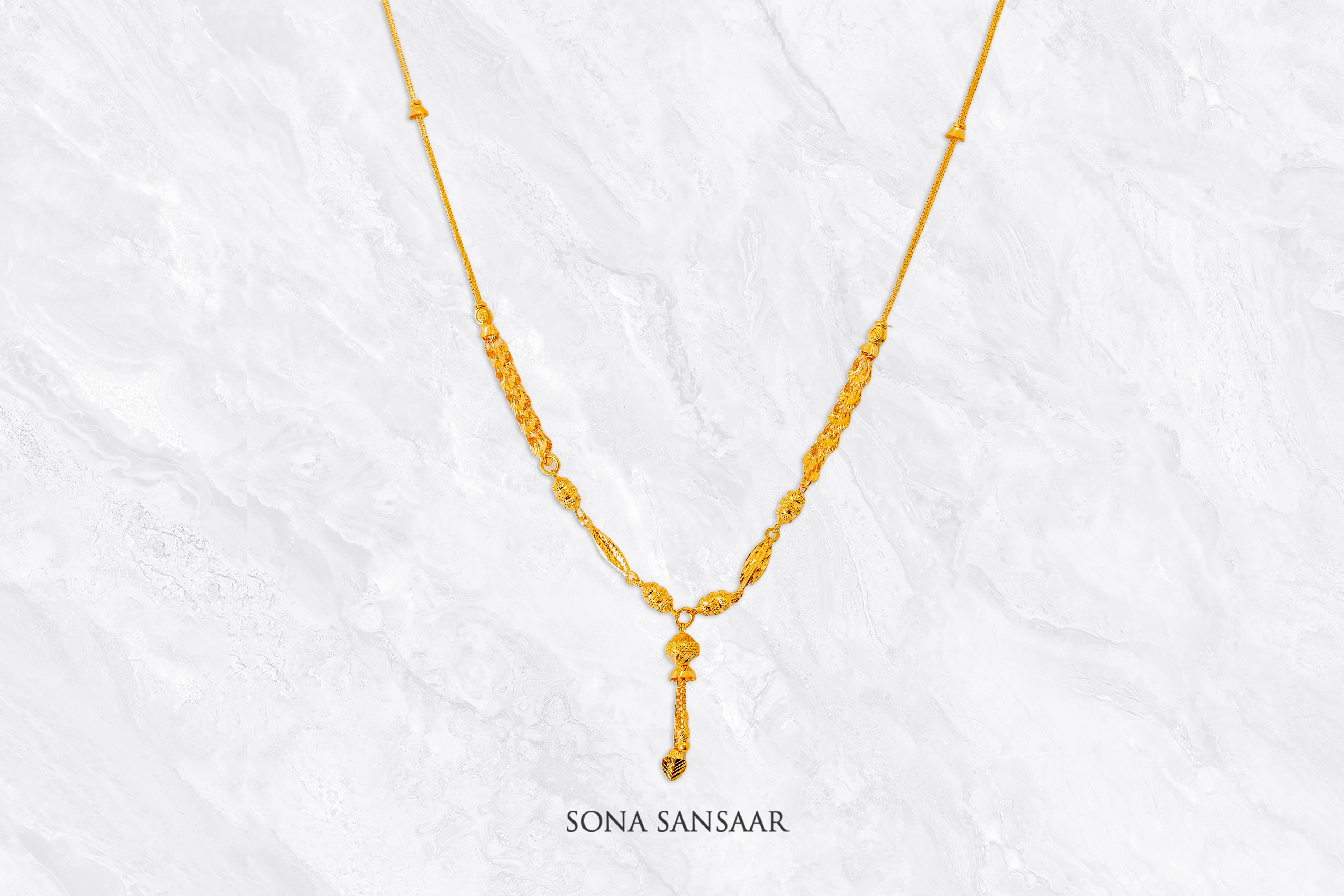 Sway Golden Ballmala Necklace | Sona Sansaar