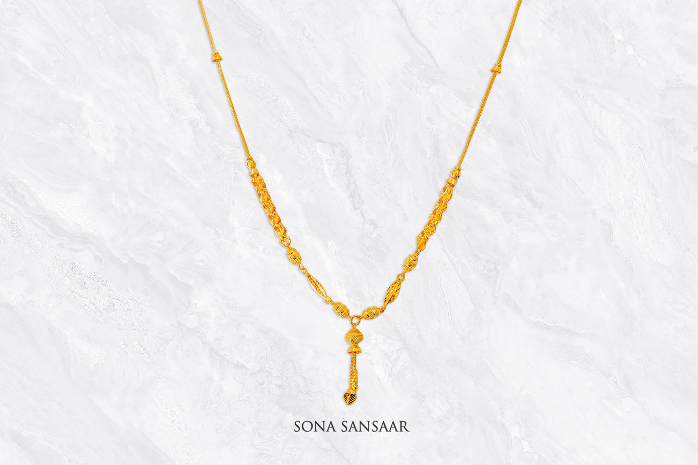 Sway Golden Ballmala Necklace | Sona Sansaar