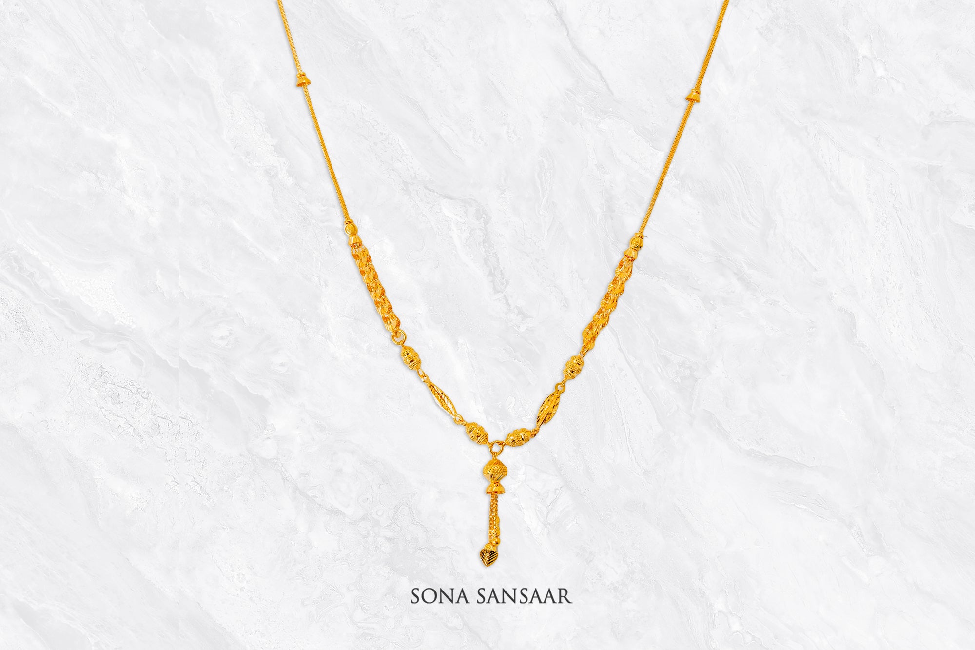 Sway Golden Ballmala Necklace | Sona Sansaar