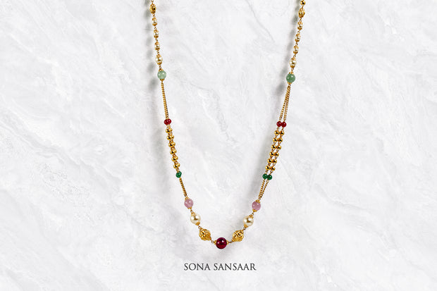 Radiant Gem Pearl Necklace | Sona Sansaar