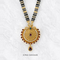 Thumbnail for Enchanted 3 Row Black Meenakari Mangalsutra | Sona Sansaar