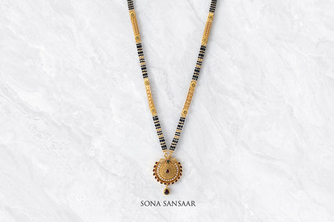 Enchanted 3 Row Black Meenakari Mangalsutra | Sona Sansaar