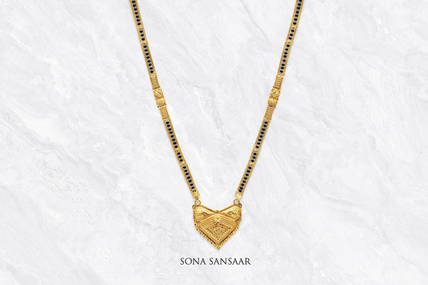 Golden Heart Mangalsutra | Sona Sansaar