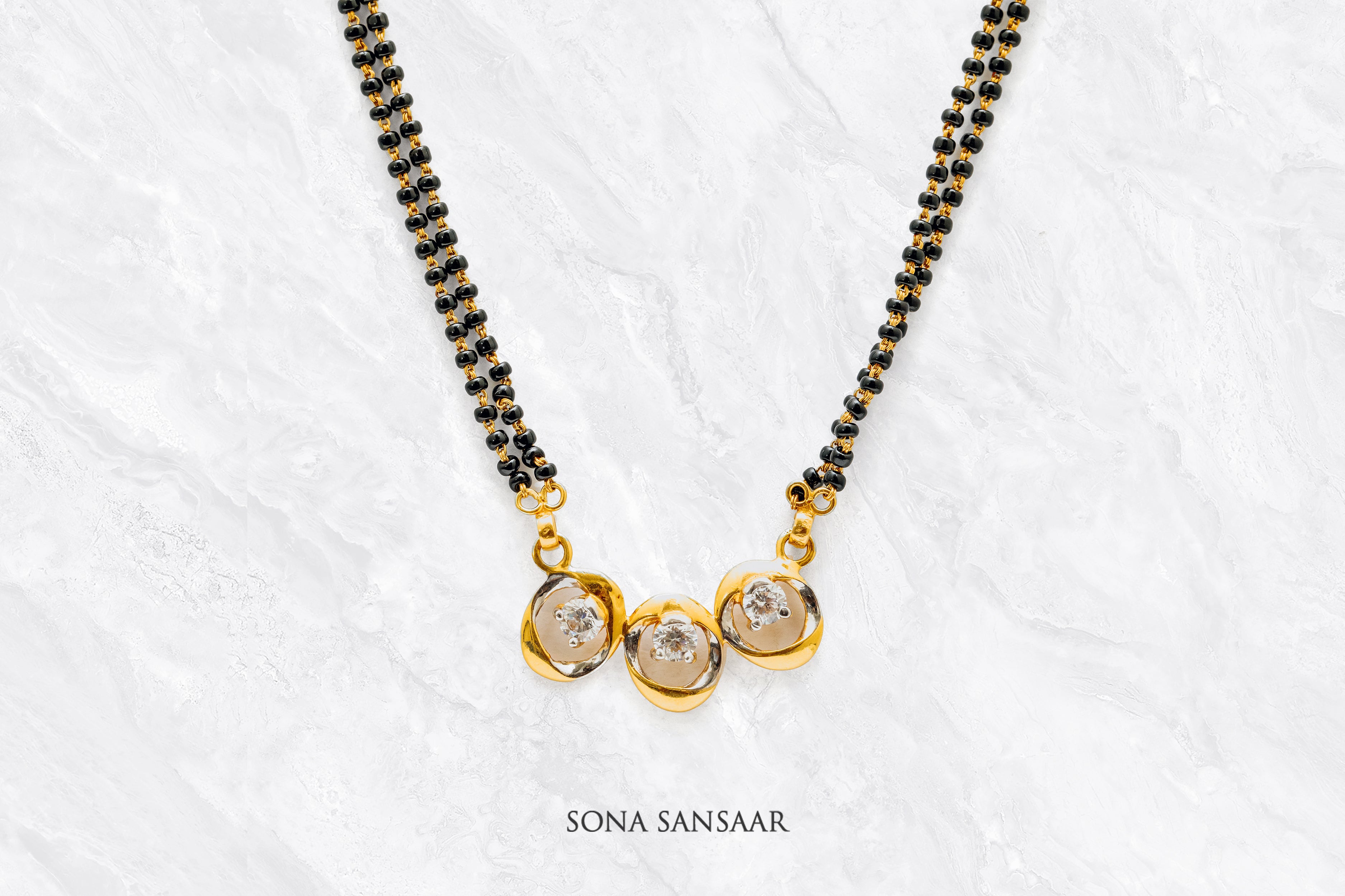 Trio Spark Single Row Mangalsutra | Sona Sansaar