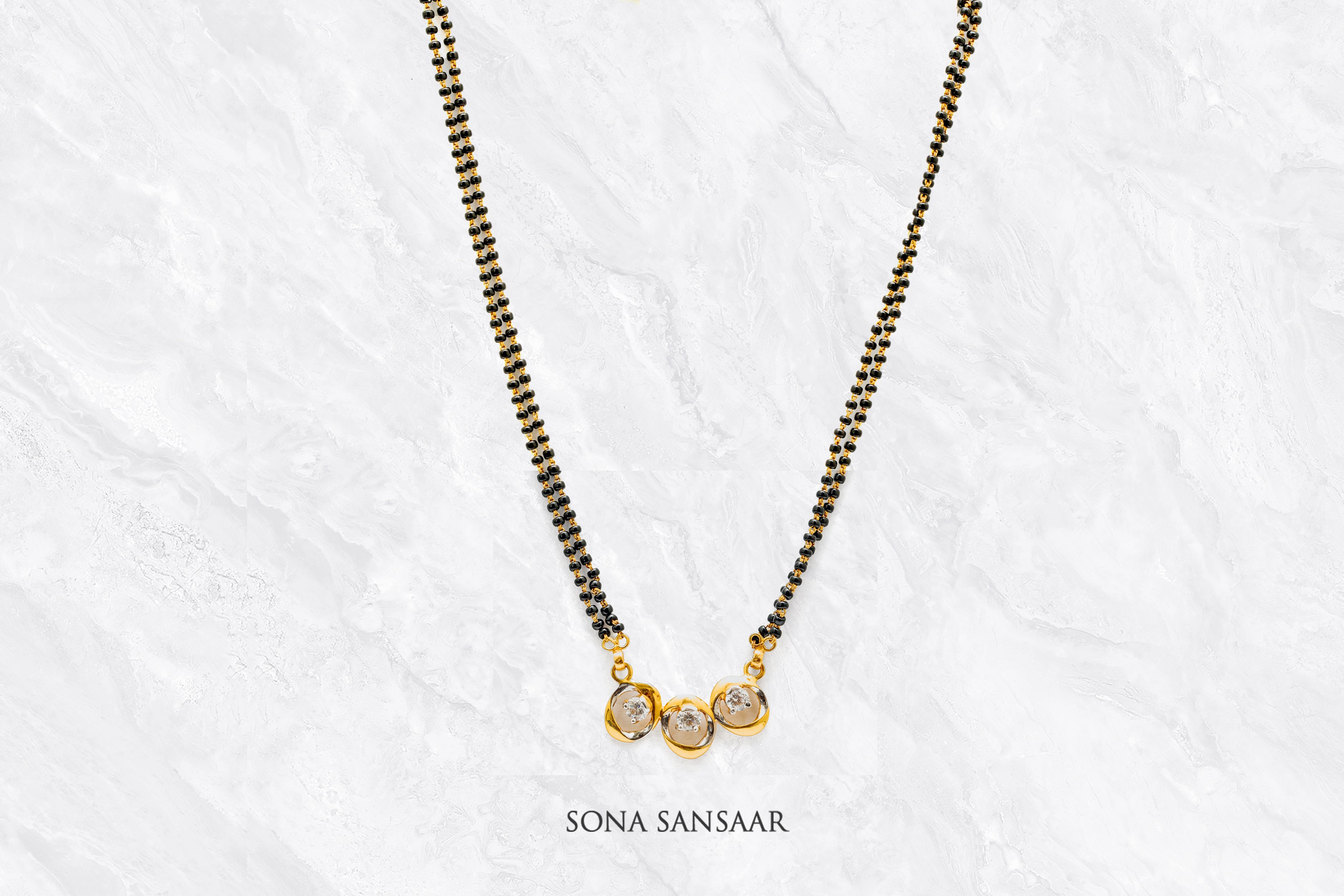 Trio Spark Single Row Mangalsutra | Sona Sansaar