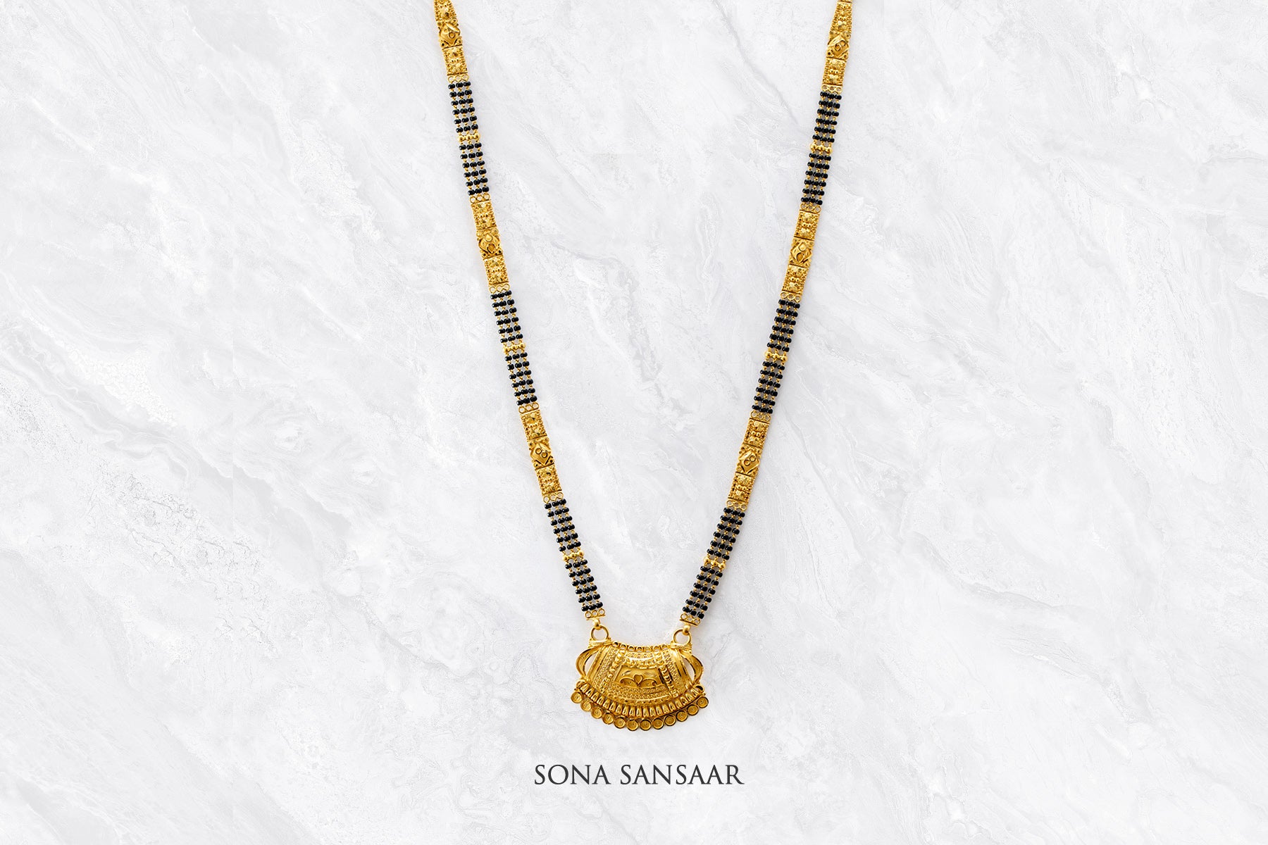 Oath 3 Row Mangalsutra | Sona Sansaar