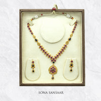 Thumbnail for Mystic Ruby and Saphire Necklace Set | Sona Sansaar