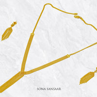 Thumbnail for Dreamweaver Gold Connected Tassel Necklace Set | Sona Sansaar
