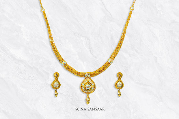 Aurea Bloom Necklace Set | Sona Sansaar