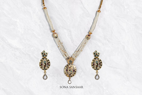 Pearl Drop Necklace Set | Sona Sansaar