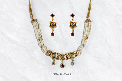 Imperial Pearl Necklace Set | Sona Sansaar